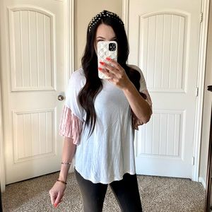 Promesa white flutter sleeve boutique top S